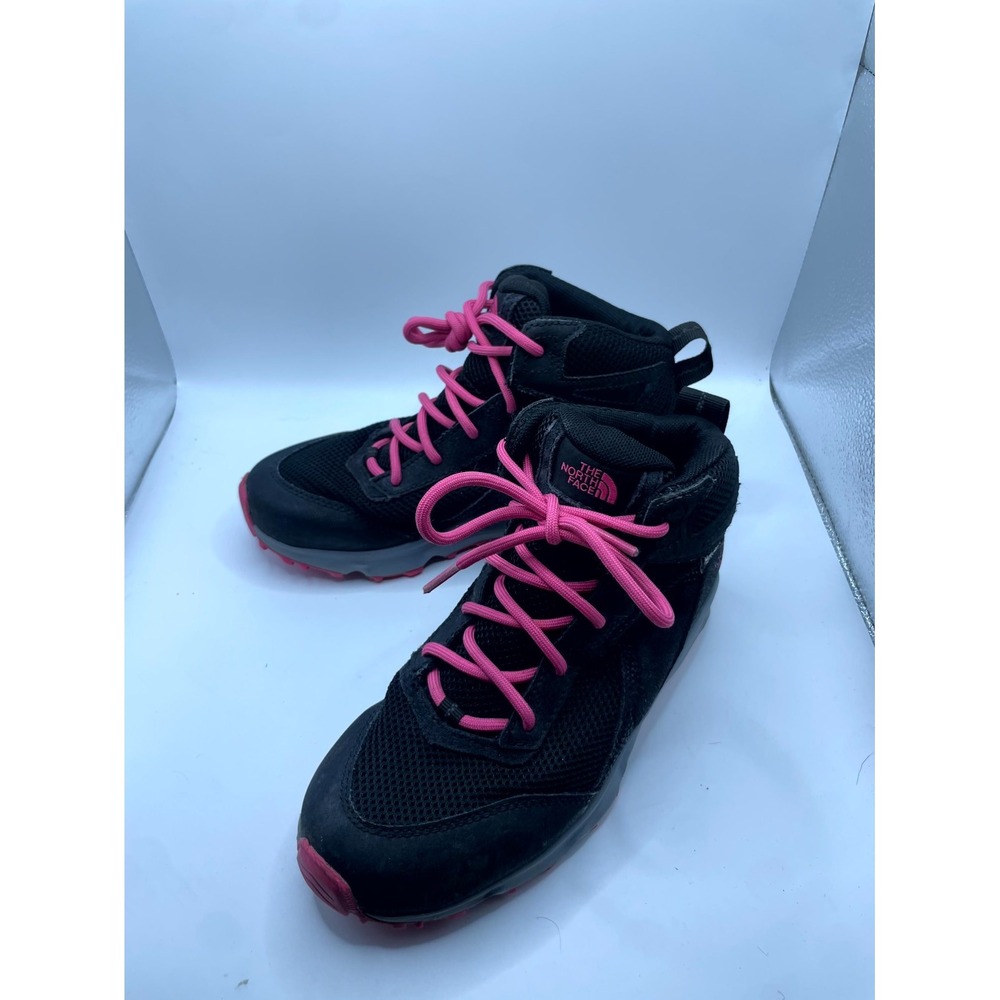 The North Face Hedgehog Hiker II Mid NF0A3FYK Kids 3.5 Sneakers Black Pink Shoes